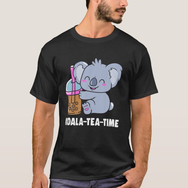 Funny Boba Bubble Tea Koala Tea T-Shirt (Vorderseite)