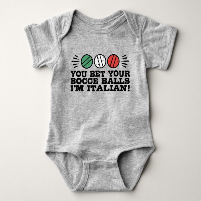 Funny Bocce Ball Baby Bodysuit Baby Strampler (Vorderseite)
