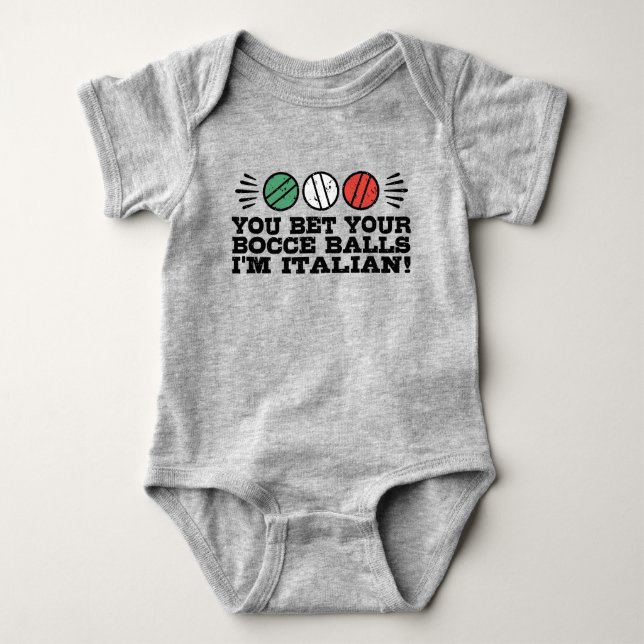 Funny Bocce Ball Baby Bodysuit Strampler (Vorderseite)