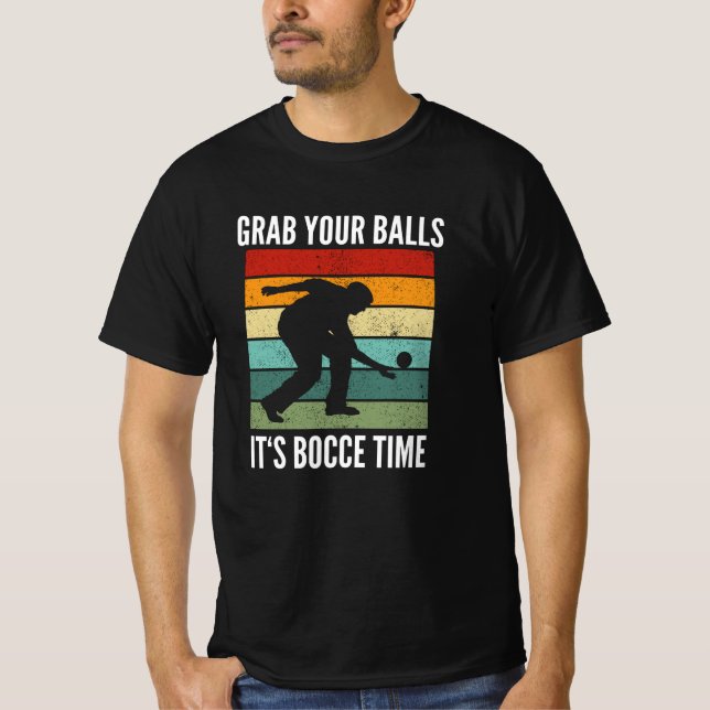 Funny Bocce Balls Player Boules Team T-Shirt (Vorderseite)