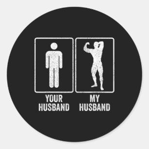 Funny Bodybuilder Bodybuilding Husband Relationshi Runder Aufkleber