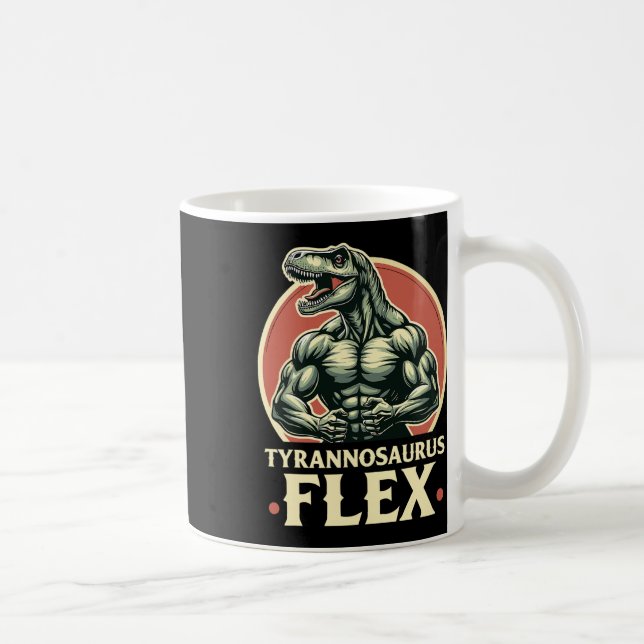 Funny Bodybuilder Tyrannosaurus Flex Gym T-rex Din Kaffeetasse (Rechts)