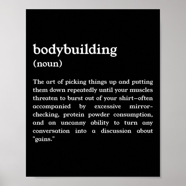 Funny Bodybuilding Definition 1 Poster (Vorne)