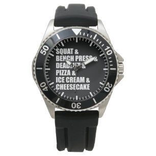 Funny Bodybuilding Gym Pizza Ice Cake Armbanduhr