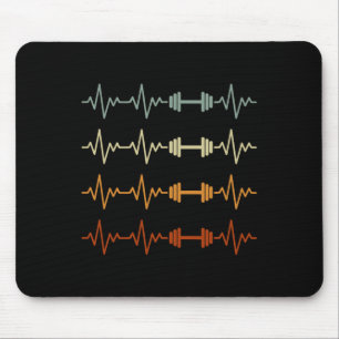 Funny Bodybuilding Heartbeat Gym Weightlift Bod Mousepad