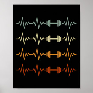 Funny Bodybuilding Heartbeat Gym Weightlift Bod Poster