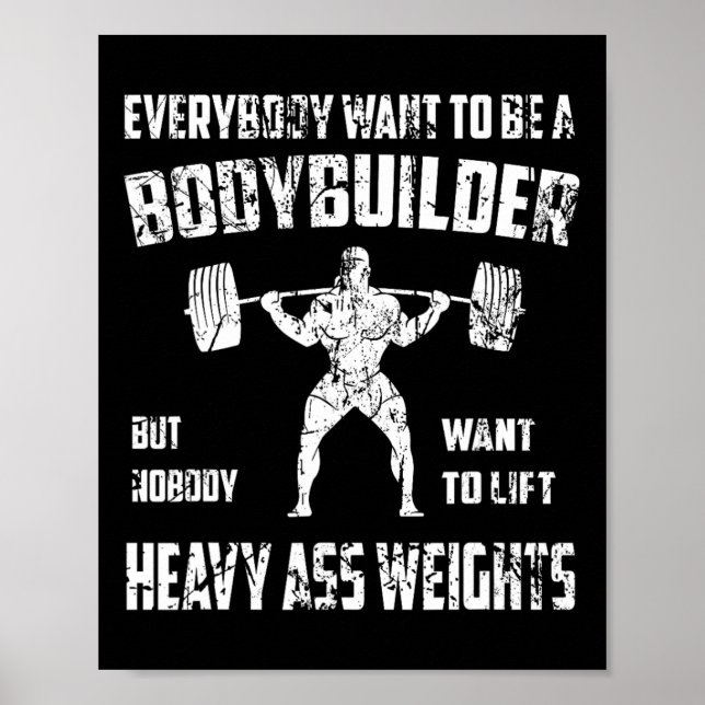 Funny Bodybuilding Shirts. Perfekte Trainingsstell Poster (Vorne)