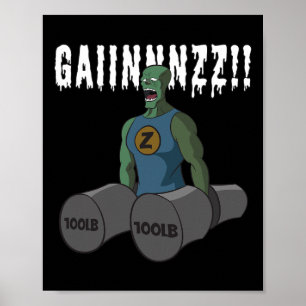 Funny Bodybuilding Zitat Gym-Zombies Wollte Mad Ga Poster
