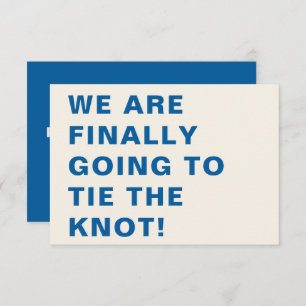 Funny Bold Modern Cobalt Blue Typografy Wedding Save The Date