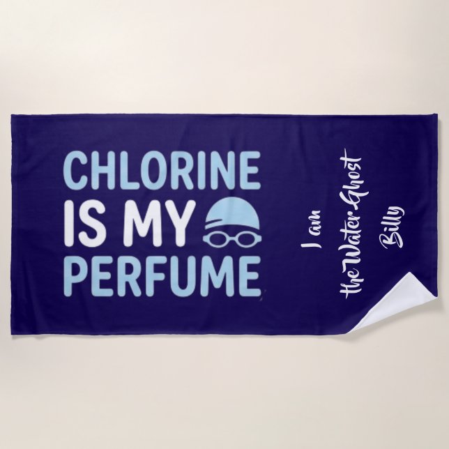 Funny Bold Typographic Swimmer Design Strandtuch (Vorderseite)