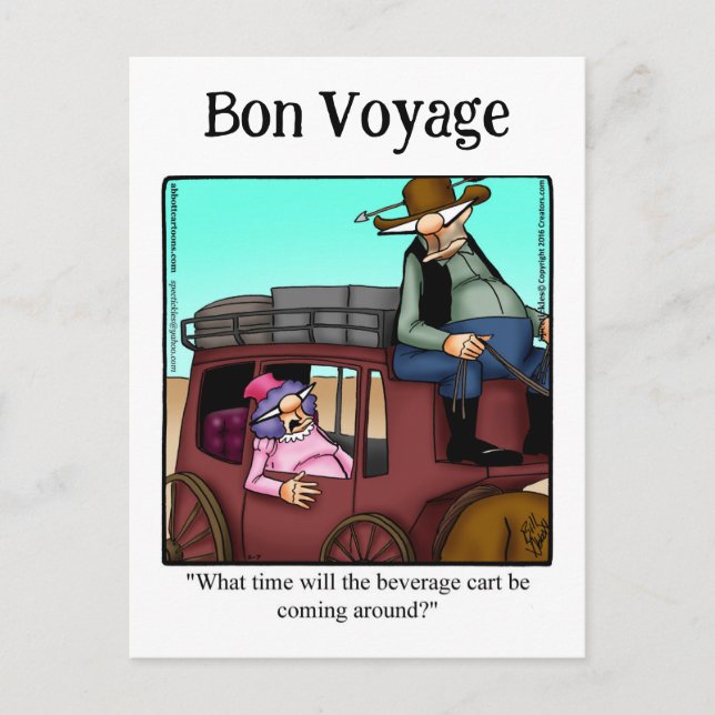 Funny Bon Voyage Spaß Postcard Postkarte (Vorderseite)