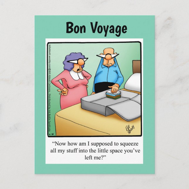 Funny Bon Voyage Spaß Postcard Postkarte (Vorderseite)