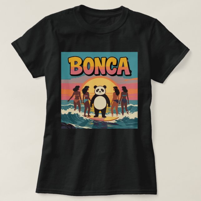 Funny Bonca Panda Love Surfing Squad Girls Surf  T-Shirt (Design vorne)