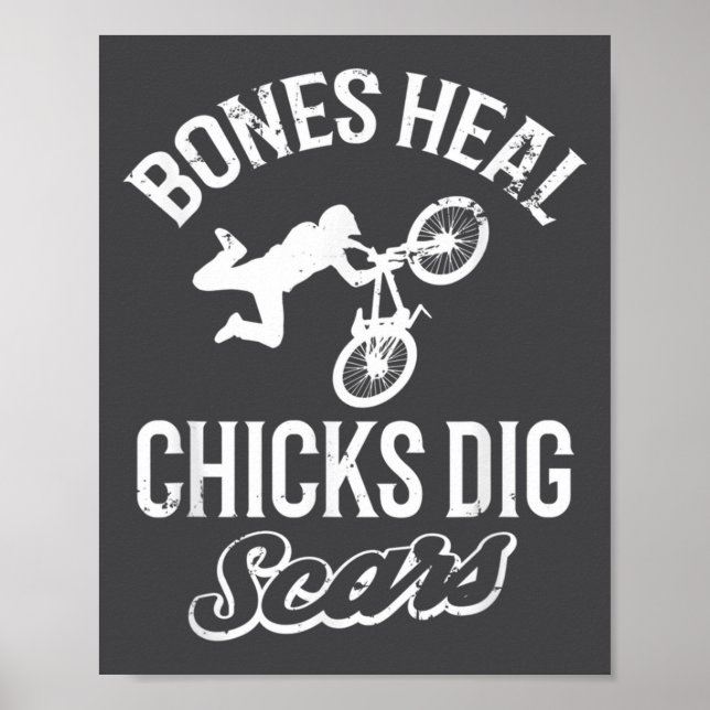 Funny Bones Heal Chicks Dig S Bmx Biking  Poster (Vorne)