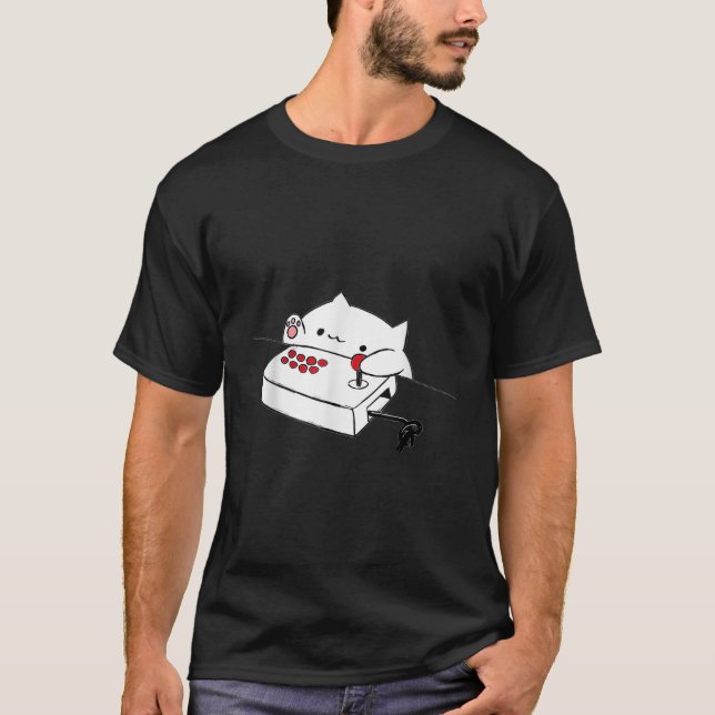 Funny Bongo Cat Funny Niedlich Gamer Meme Cat tee  (Vorderseite)