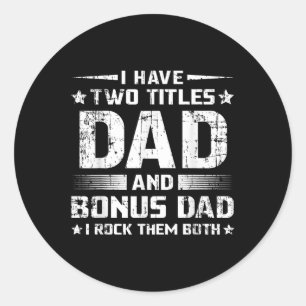 Funny Bonus Vater Mens Fathers Day Step Vater Ehem Runder Aufkleber