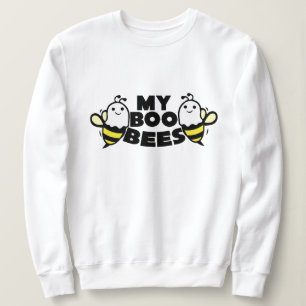 Funny Boo Bees Wordplay, Halloween Letter Print Sweatshirt
