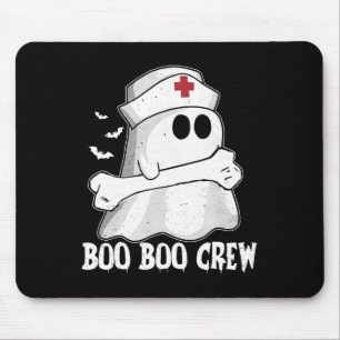Funny Boo Crew Nurse Shirt Nurse Ghost Women Hallo Mousepad