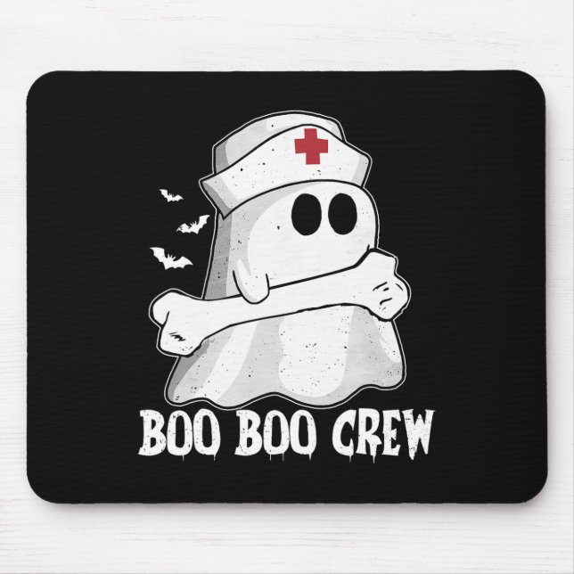 Funny Boo Crew Nurse Shirt Nurse Ghost Women Hallo Mousepad (Vorne)