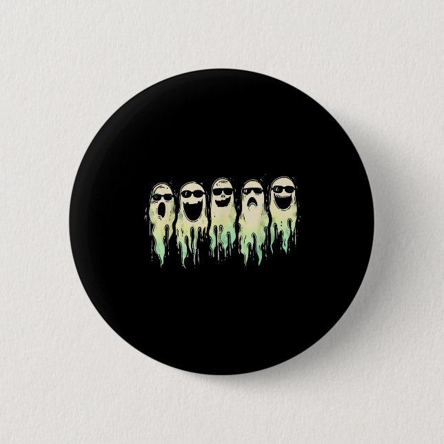 Funny Boo Cute Ghost Halloween Soky Fall Season Vi Button (Vorderseite)