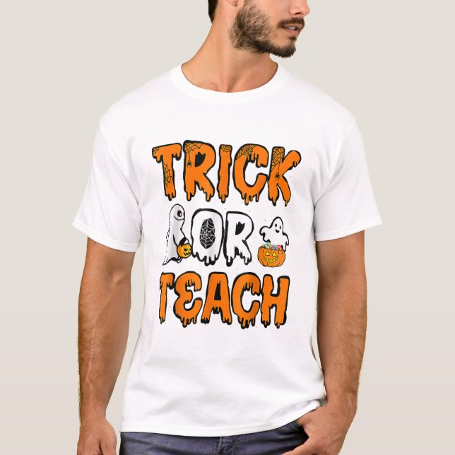Funny Boo Ghost Trick oder Lehrer Ghost Hallo T-Shirt (Vorderseite)