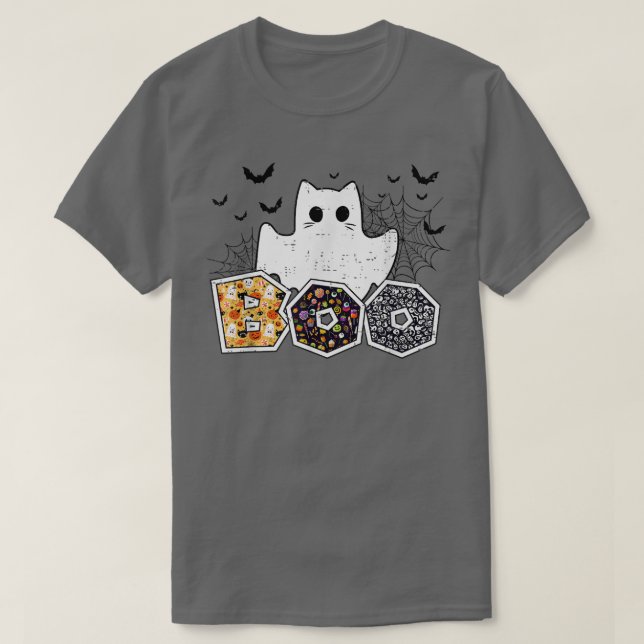 Funny Boo Halloween Costume Boo Cat Ghost Spider K T-Shirt (Design vorne)
