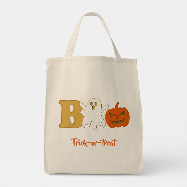 Funny Boo Halloween Tote Bag Tragetasche (Rückseite)