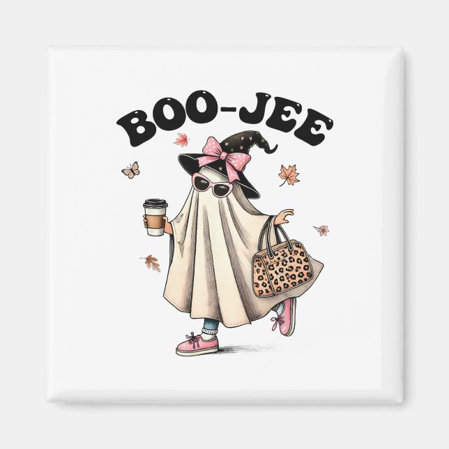 Funny Boo Jee Ghost Halloween Boo Jee Ghost Spooky Magnet (Vorne)
