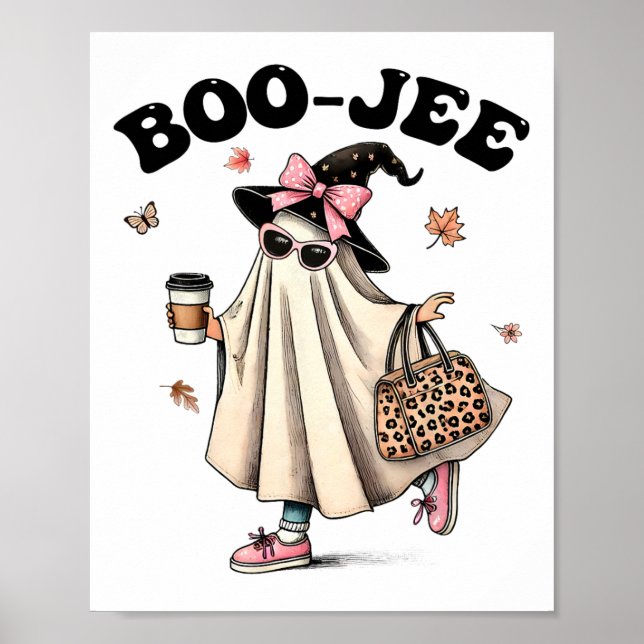 Funny Boo Jee Ghost Halloween Boo Jee Ghost Spooky Poster (Vorne)