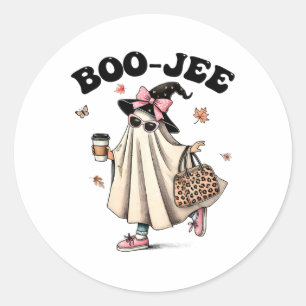 Funny Boo Jee Ghost Halloween Boo Jee Ghost Spooky Runder Aufkleber