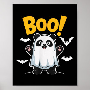 Funny Boo Panda Halloween Ghost Desing für Kinder Poster