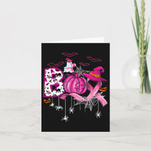 Funny Boo Pumpkin Hexe Rosa Ribbon Brustkrebs Karte
