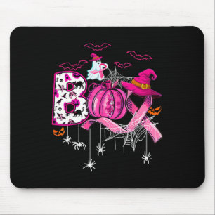 Funny Boo Pumpkin Hexe Rosa Ribbon Brustkrebs Mousepad