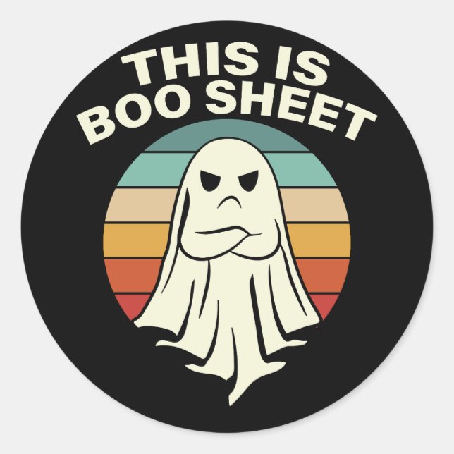 Funny "Boo Sheet" Ghost Sticker (Vorderseite)