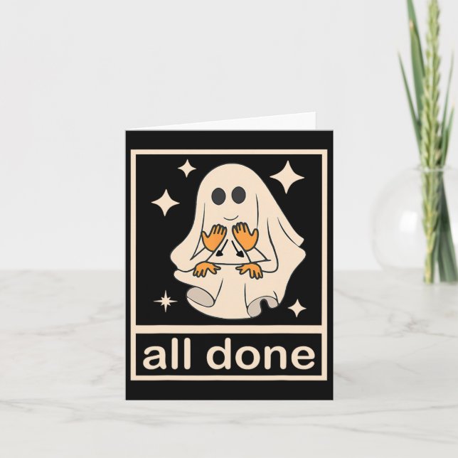 Funny Boojee Ghost All Done Sprachtherapie Hal Karte (Vorderseite)