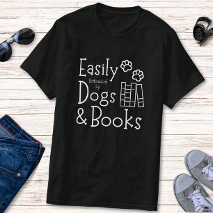 Funny Book and Dog Lover Spaß T-Shirt