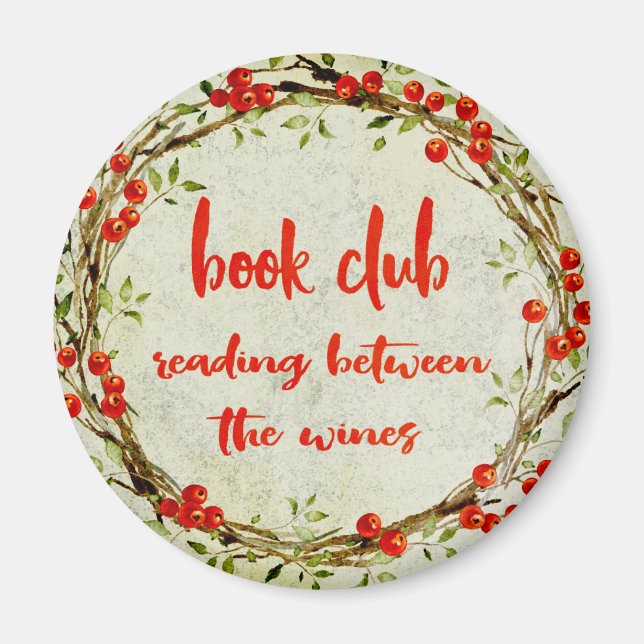 Funny Book Club Ansammlung Bibliophile Wein Magnet (Vorne)
