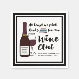Funny Book Club | Drink Wine Club Girls Night Out Serviette