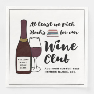 Funny Book Club   Drink Wine Club Girls Night Out Serviette