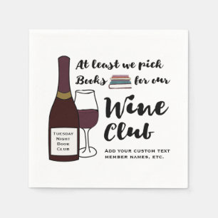 Funny Book Club   Drink Wine Club Girls Night Out Serviette