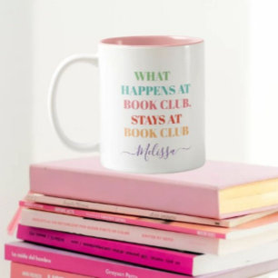 Funny Book Club Quote Colorful Name Tasse Kaffee