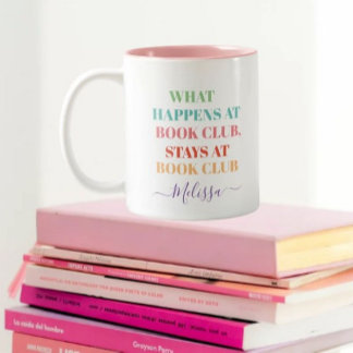 Funny Book Club Quote Colorful Name Tasse Kaffee