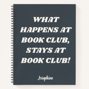 Funny Book Club Zitat Personalisiert Grau Journal Notizbuch
