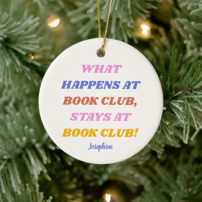 Funny Book Club Zitat Personalisierter Name Keramik Ornament (Baum)
