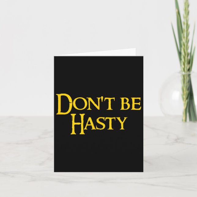 Funny Book - Don't Be Hasty  Karte (Vorderseite)