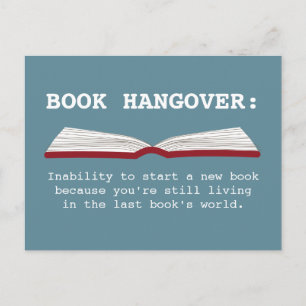 Funny Book Hangover Definition Book Lover Postcard Postkarte