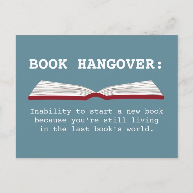 Funny Book Hangover Definition Book Lover Postcard Postkarte (Vorderseite)