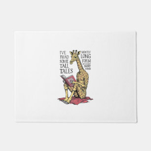 Funny Book Lover Giraffe Long Form Tall Tales Lese Fußmatte