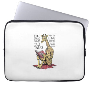 Funny Book Lover Giraffe Long Form Tall Tales Lese Laptopschutzhülle