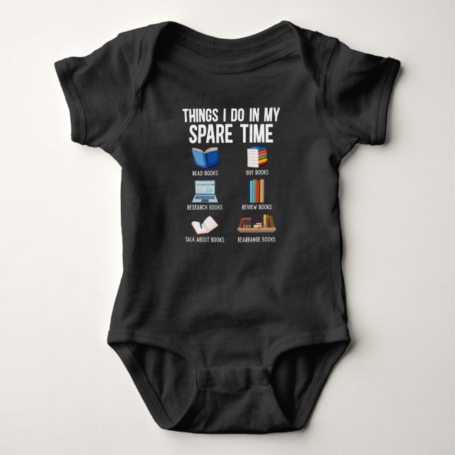 Funny Book Lover Spaß Bookworm Reader Baby Strampler (Vorderseite)